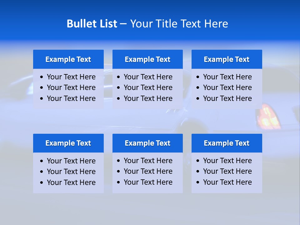 A Blue Car Driving Down A Street At Night PowerPoint Template