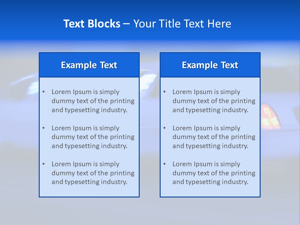 A Blue Car Driving Down A Street At Night PowerPoint Template