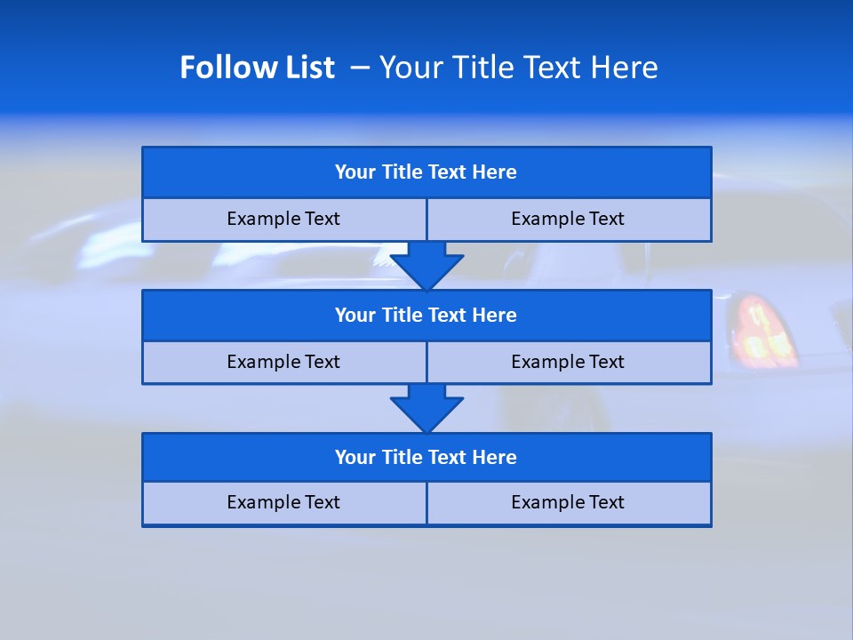 A Blue Car Driving Down A Street At Night PowerPoint Template