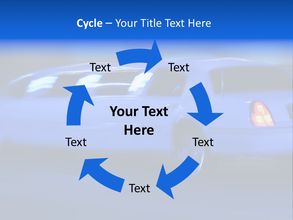 A Blue Car Driving Down A Street At Night PowerPoint Template