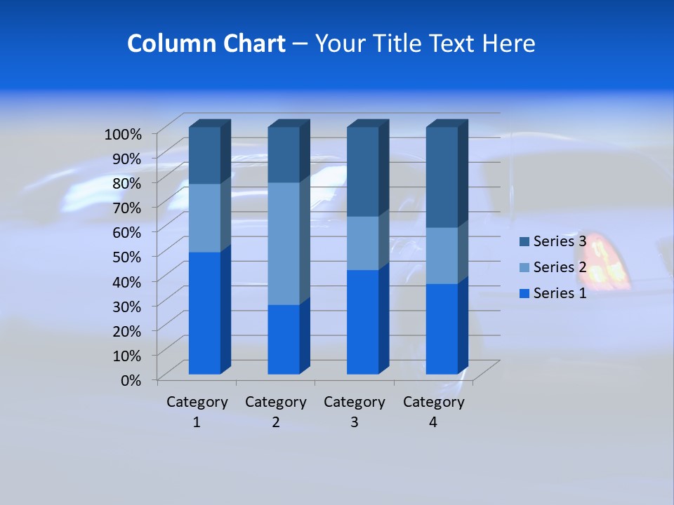 A Blue Car Driving Down A Street At Night PowerPoint Template