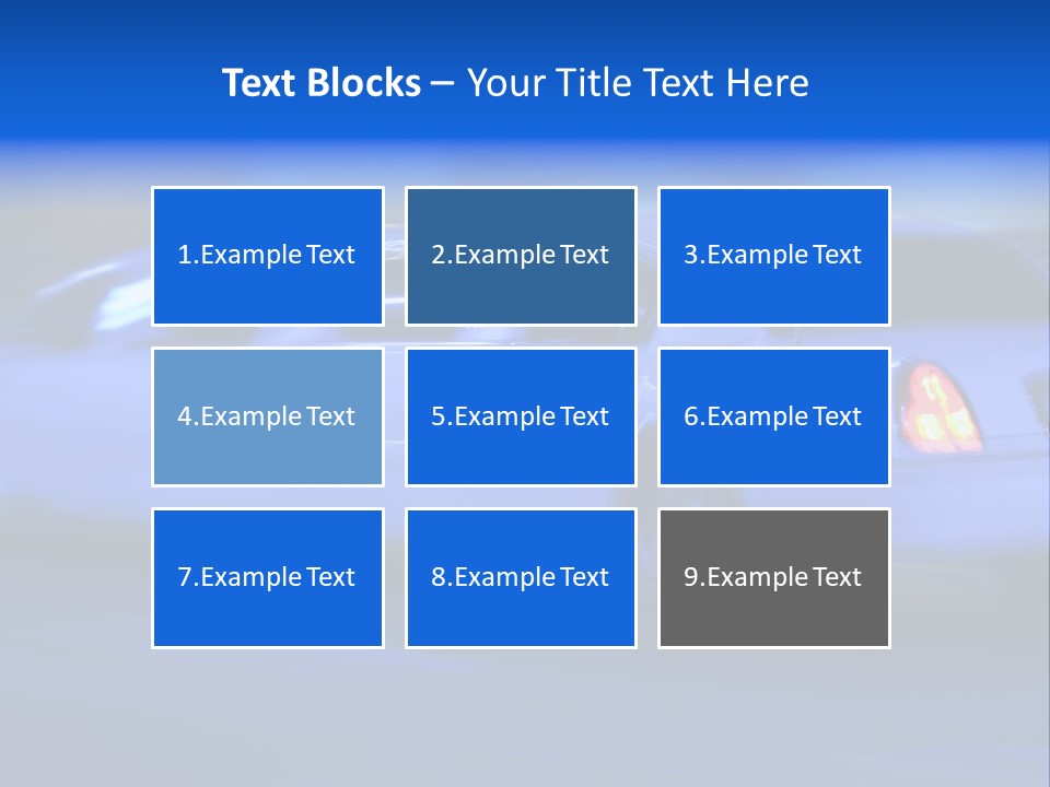 A Blue Car Driving Down A Street At Night PowerPoint Template