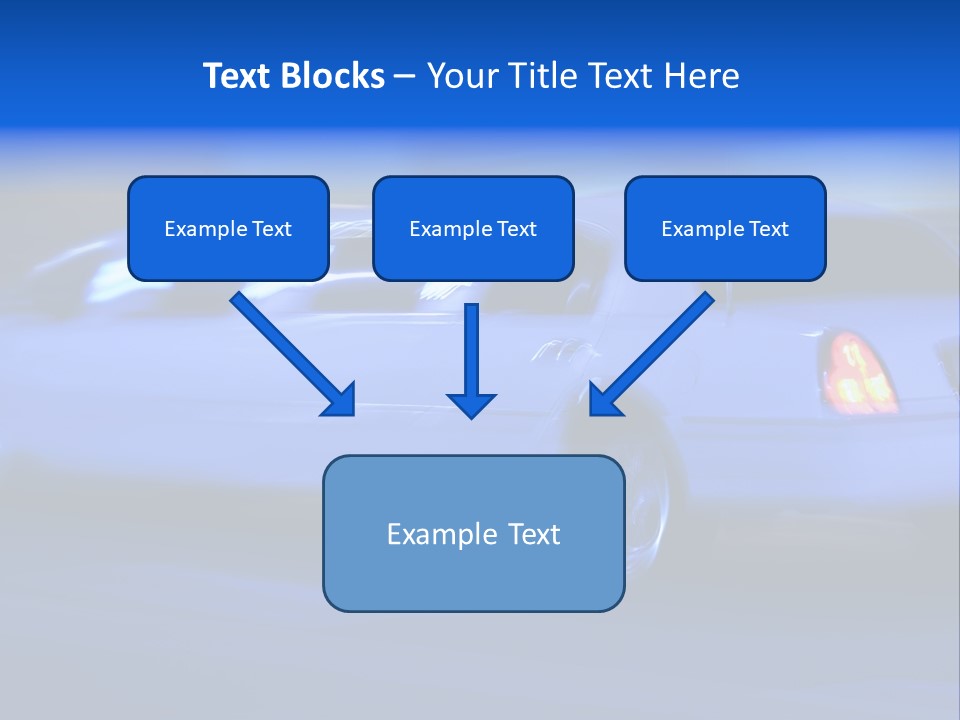 A Blue Car Driving Down A Street At Night PowerPoint Template