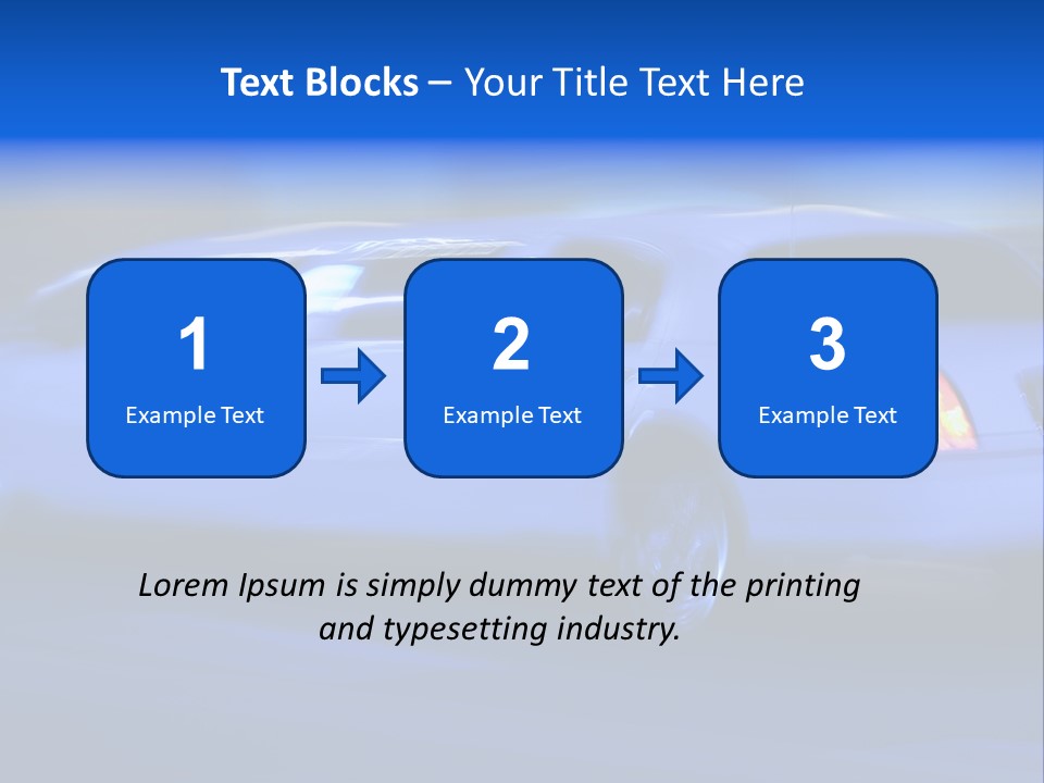 A Blue Car Driving Down A Street At Night PowerPoint Template