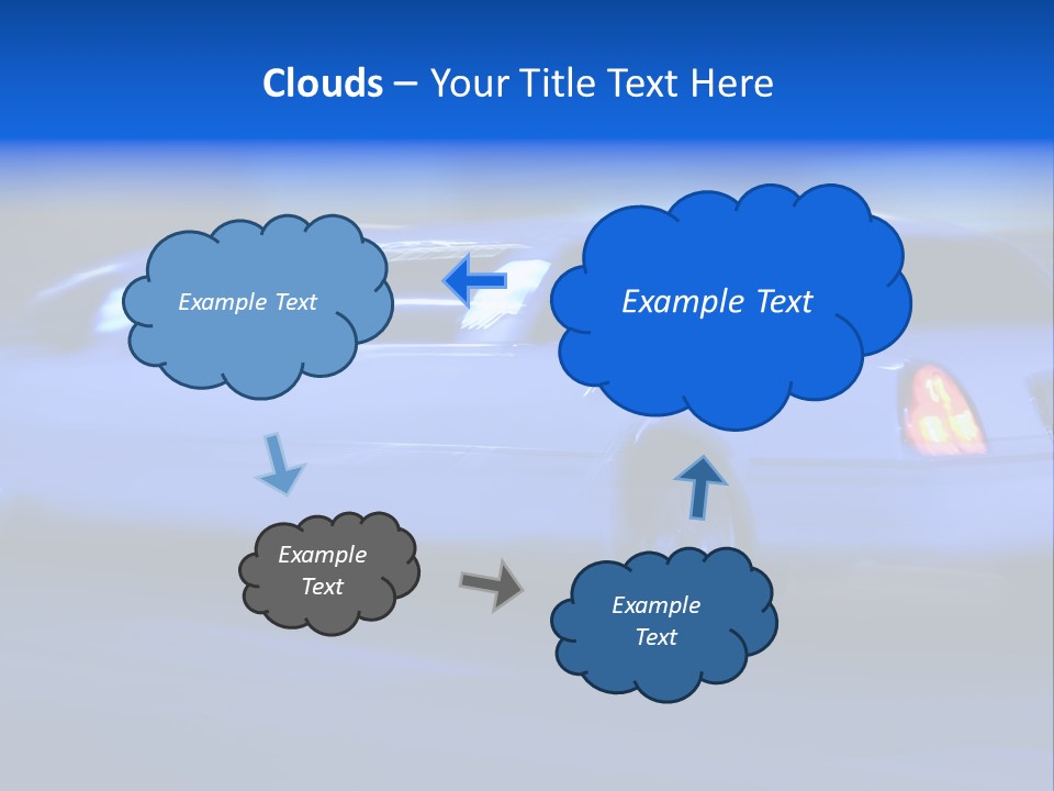 A Blue Car Driving Down A Street At Night PowerPoint Template