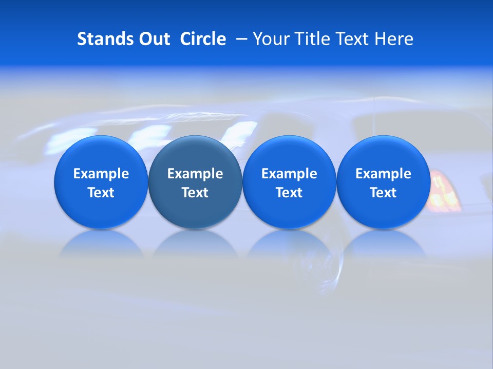 A Blue Car Driving Down A Street At Night PowerPoint Template