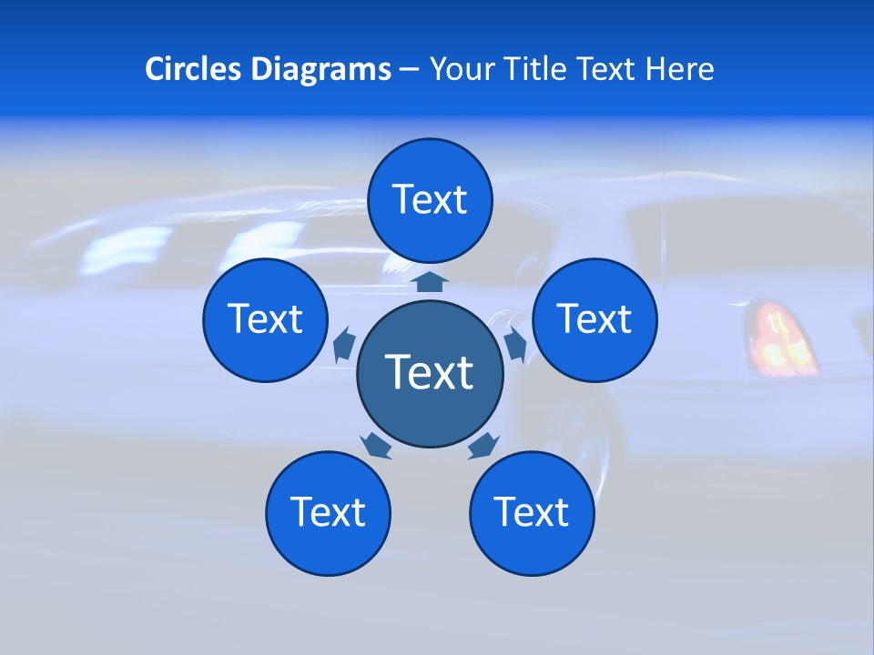 A Blue Car Driving Down A Street At Night PowerPoint Template