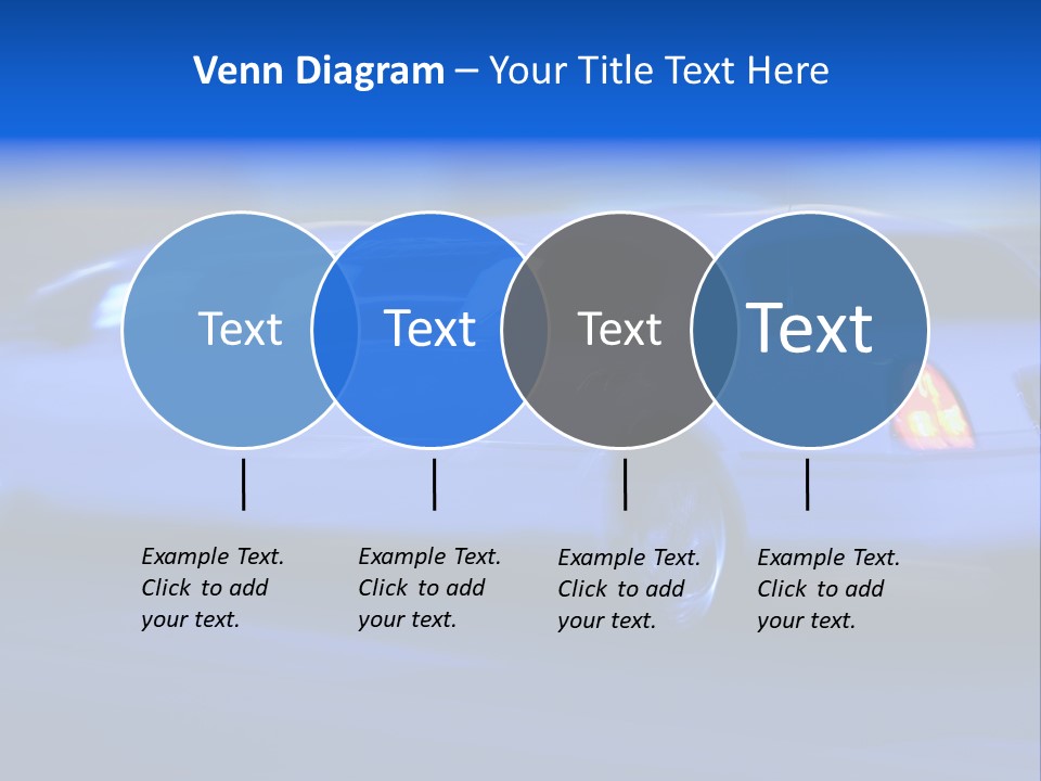 A Blue Car Driving Down A Street At Night PowerPoint Template