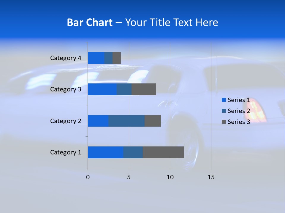 A Blue Car Driving Down A Street At Night PowerPoint Template
