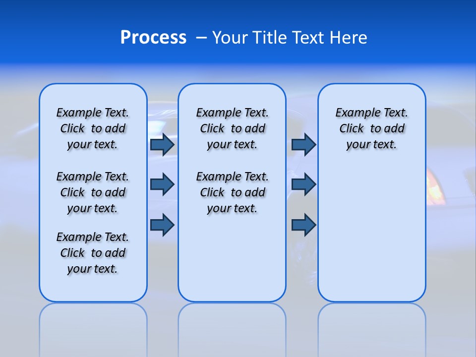 A Blue Car Driving Down A Street At Night PowerPoint Template