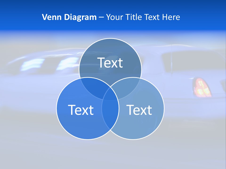 A Blue Car Driving Down A Street At Night PowerPoint Template