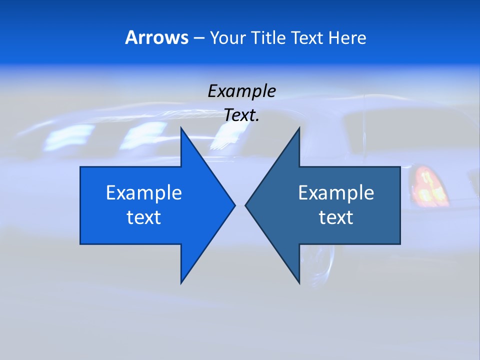 A Blue Car Driving Down A Street At Night PowerPoint Template