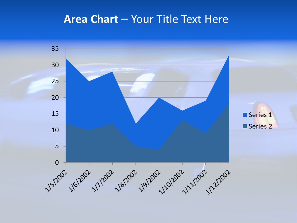 A Blue Car Driving Down A Street At Night PowerPoint Template