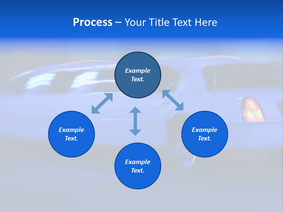 A Blue Car Driving Down A Street At Night PowerPoint Template