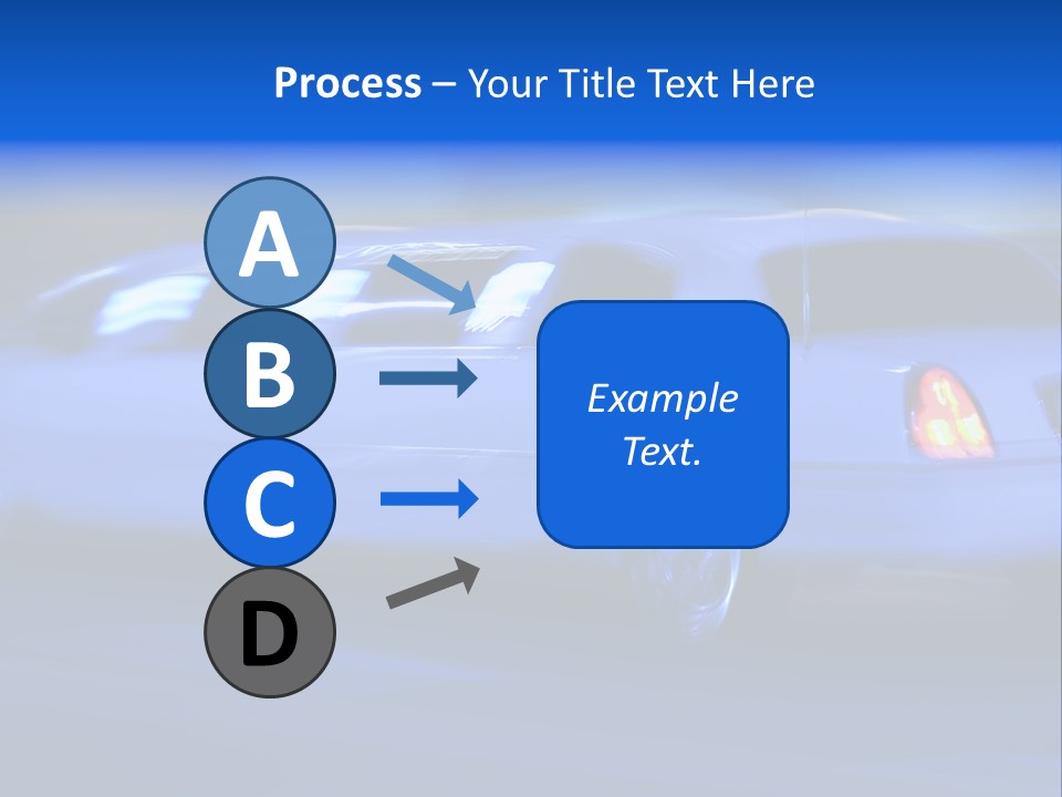 A Blue Car Driving Down A Street At Night PowerPoint Template