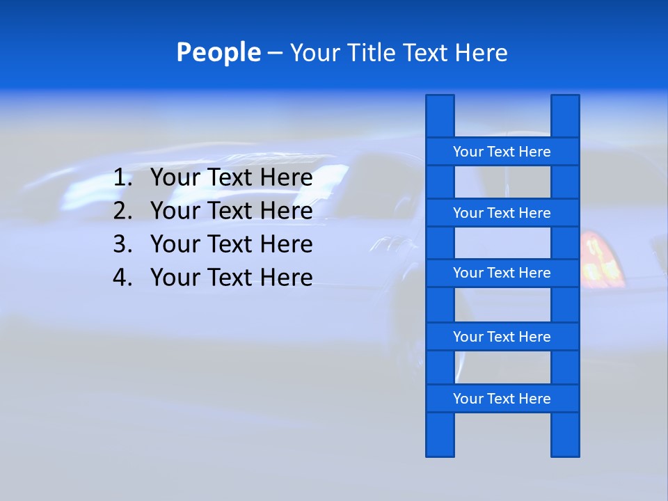 A Blue Car Driving Down A Street At Night PowerPoint Template