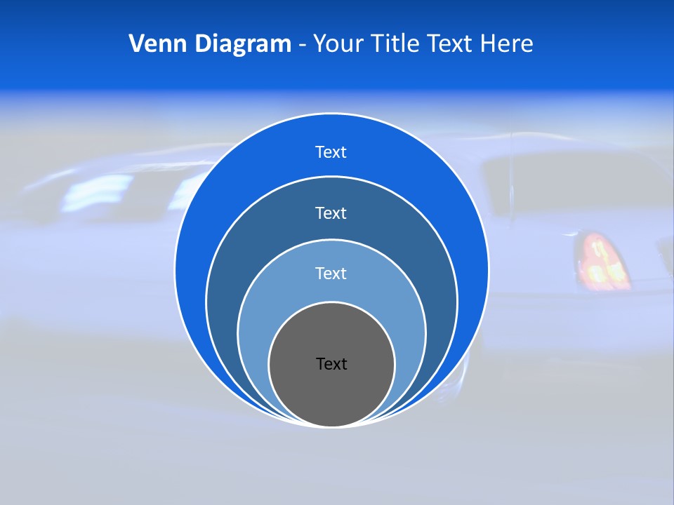 A Blue Car Driving Down A Street At Night PowerPoint Template