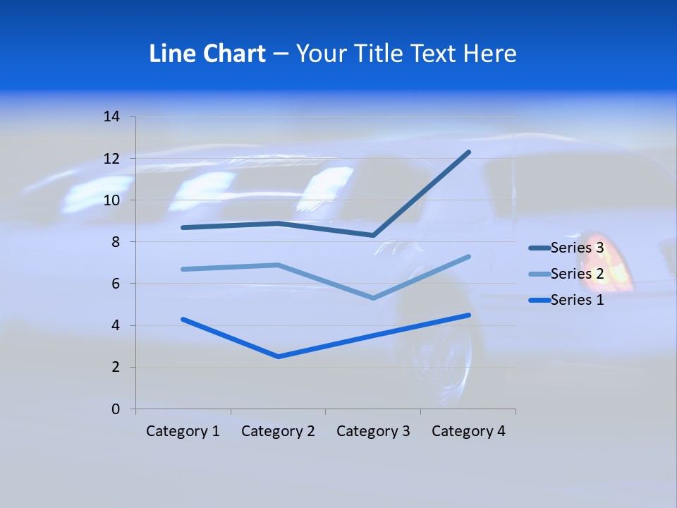 A Blue Car Driving Down A Street At Night PowerPoint Template