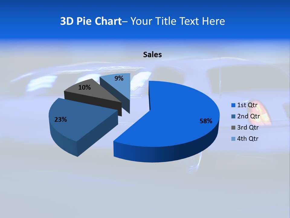 A Blue Car Driving Down A Street At Night PowerPoint Template