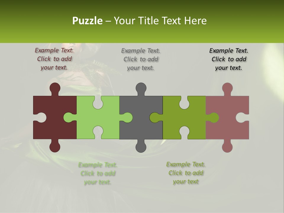 A Woman In A Green Dress Is Posing For A Picture PowerPoint Template