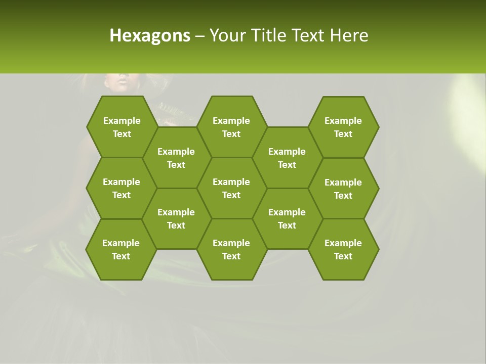 A Woman In A Green Dress Is Posing For A Picture PowerPoint Template