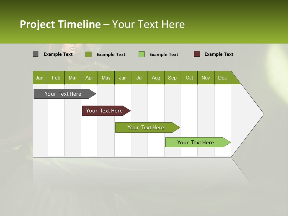 A Woman In A Green Dress Is Posing For A Picture PowerPoint Template