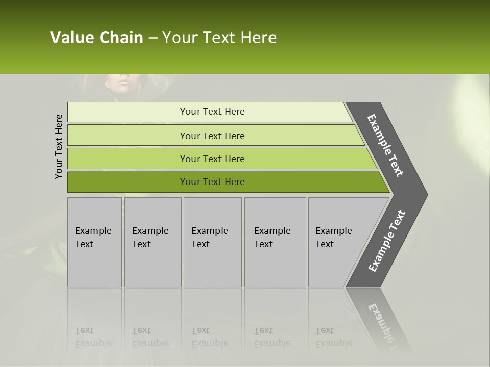 A Woman In A Green Dress Is Posing For A Picture PowerPoint Template