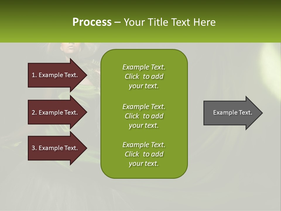 A Woman In A Green Dress Is Posing For A Picture PowerPoint Template