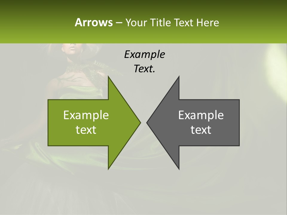 A Woman In A Green Dress Is Posing For A Picture PowerPoint Template