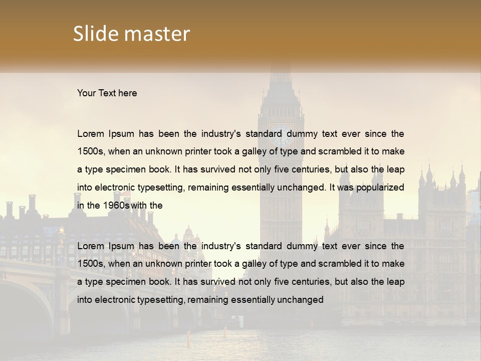 A Large Clock Tower Towering Over A City PowerPoint Template
