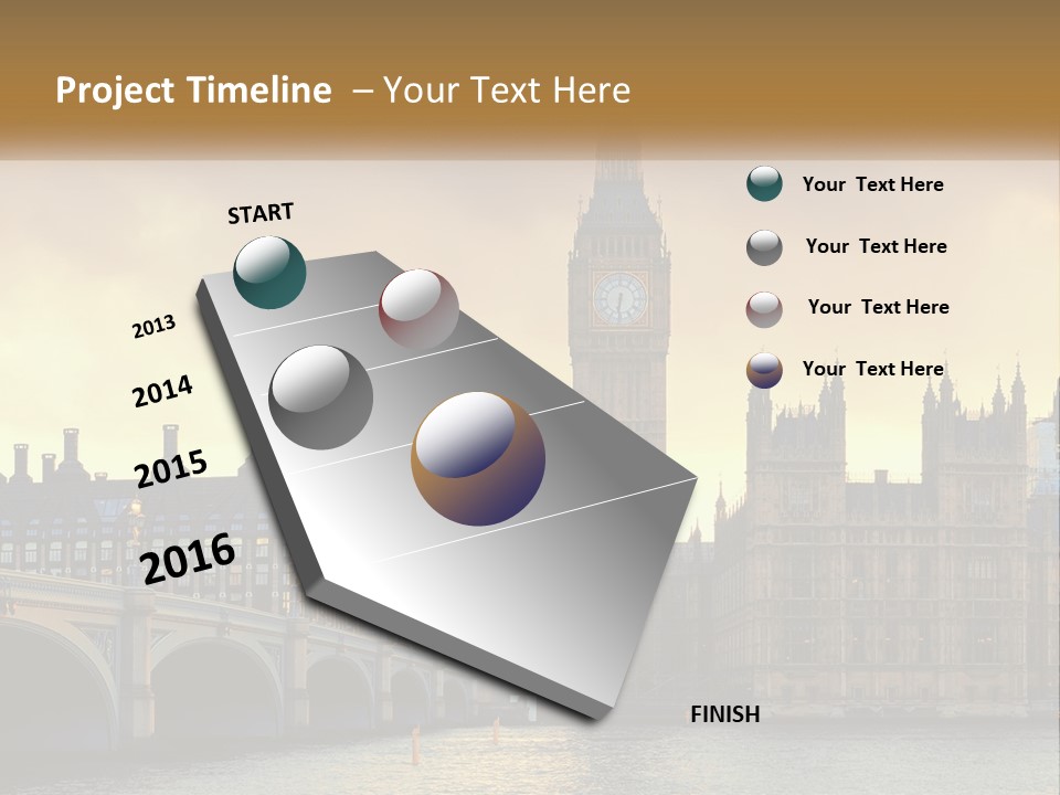 A Large Clock Tower Towering Over A City PowerPoint Template