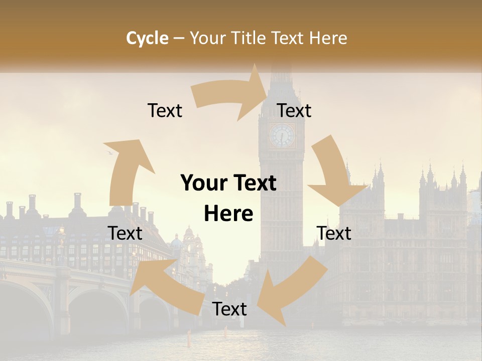 A Large Clock Tower Towering Over A City PowerPoint Template