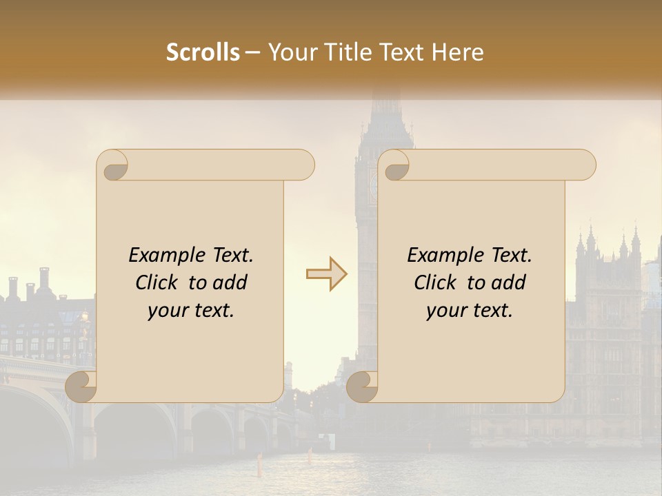 A Large Clock Tower Towering Over A City PowerPoint Template