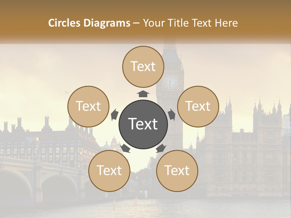 A Large Clock Tower Towering Over A City PowerPoint Template