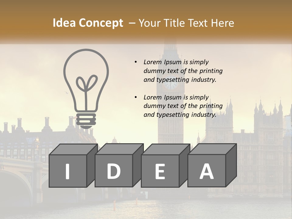 A Large Clock Tower Towering Over A City PowerPoint Template