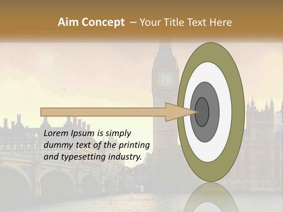 A Large Clock Tower Towering Over A City PowerPoint Template
