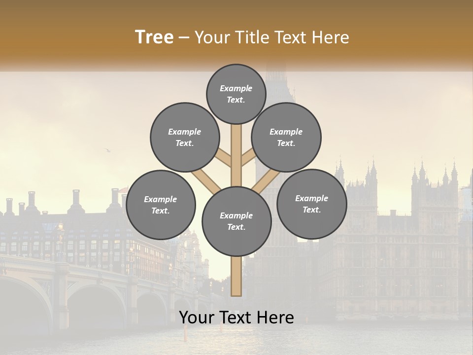 A Large Clock Tower Towering Over A City PowerPoint Template