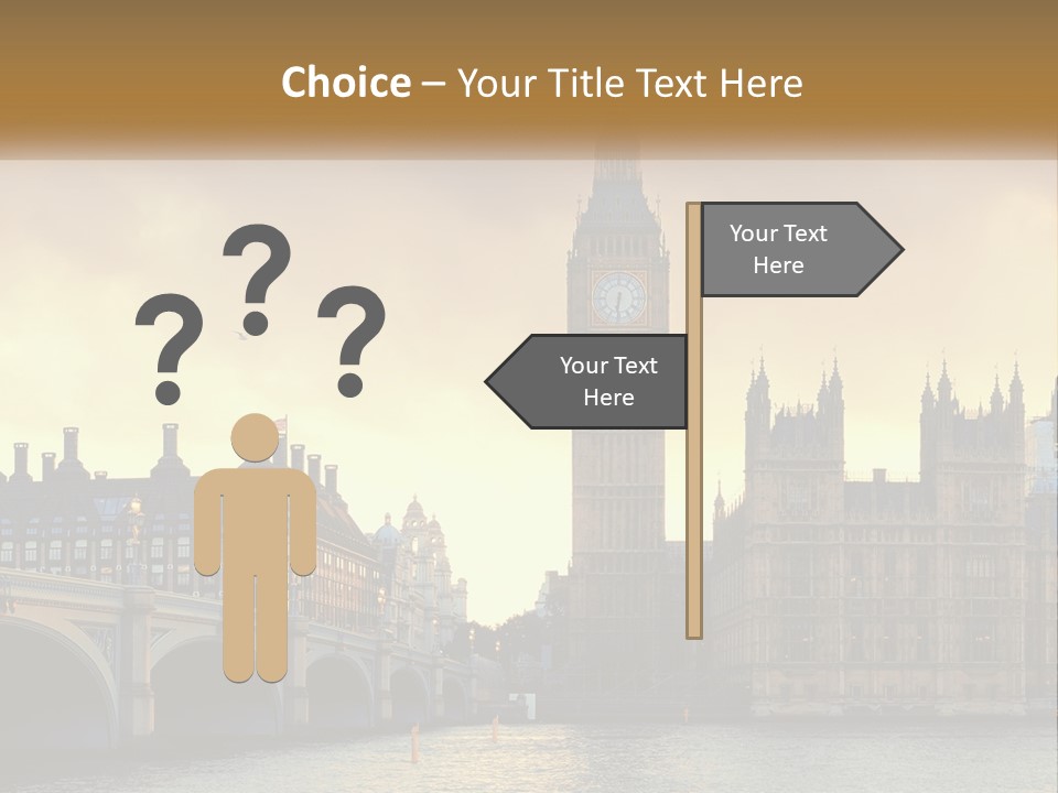 A Large Clock Tower Towering Over A City PowerPoint Template