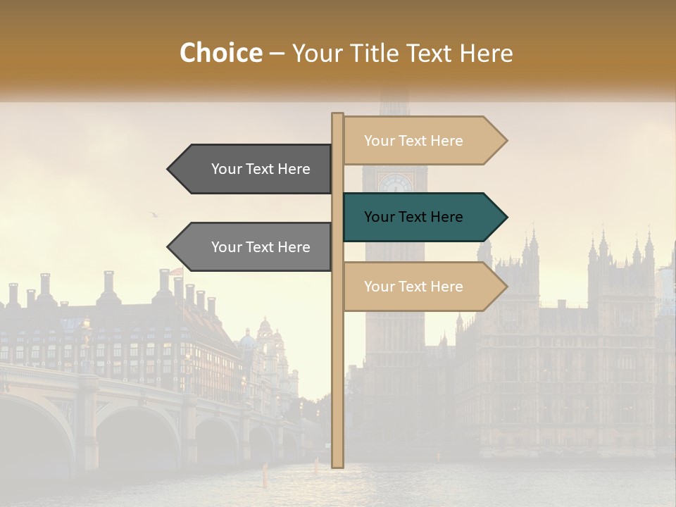 A Large Clock Tower Towering Over A City PowerPoint Template