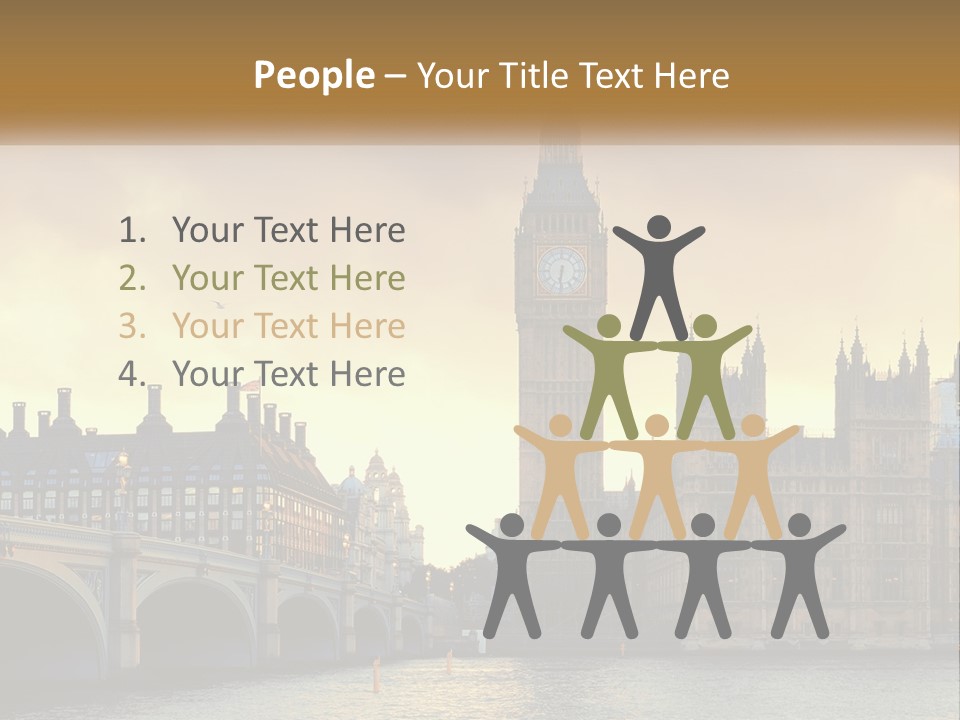 A Large Clock Tower Towering Over A City PowerPoint Template