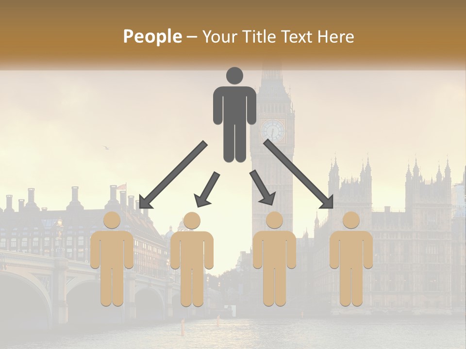 A Large Clock Tower Towering Over A City PowerPoint Template