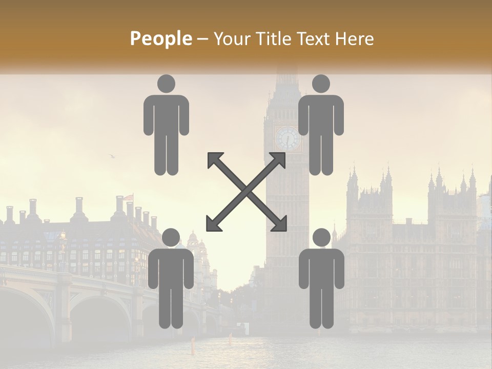 A Large Clock Tower Towering Over A City PowerPoint Template