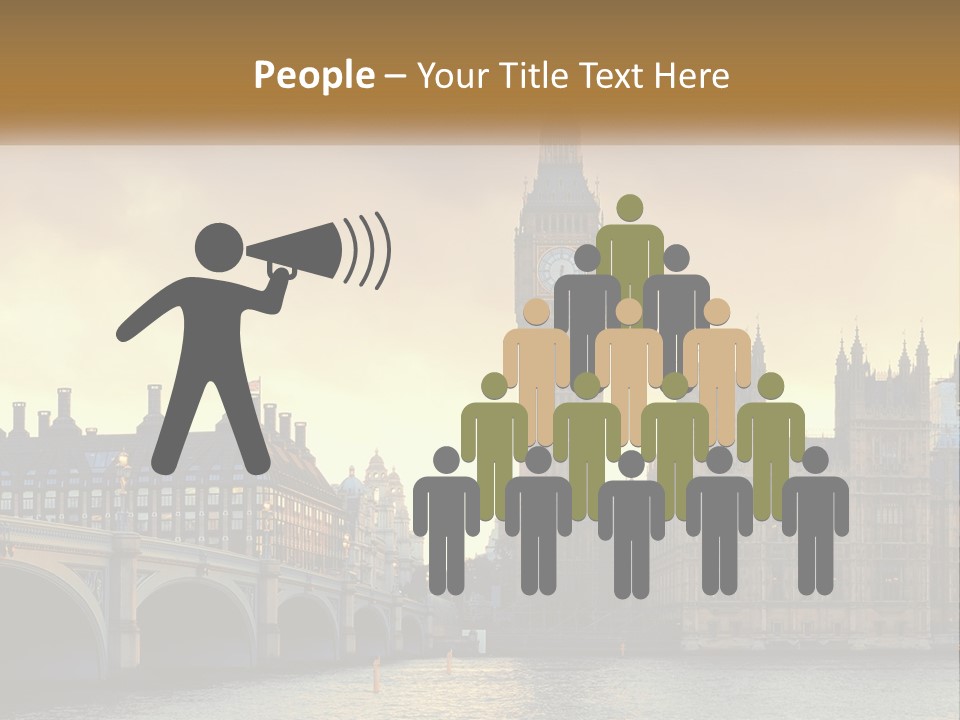 A Large Clock Tower Towering Over A City PowerPoint Template