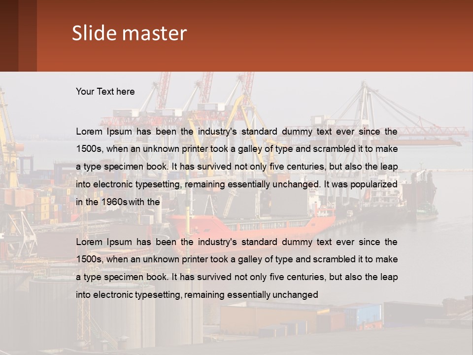 A Large Orange Boat In A Body Of Water PowerPoint Template