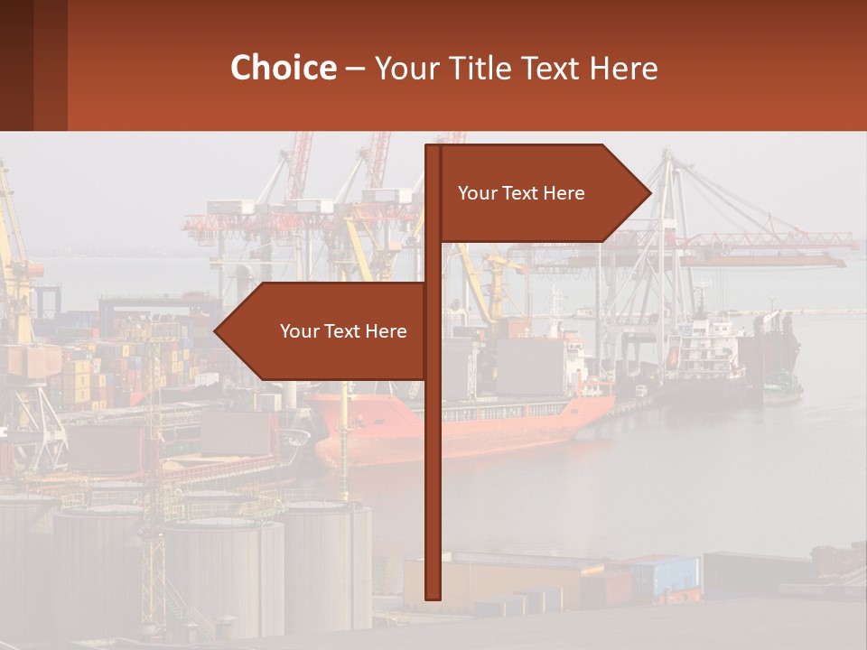 A Large Orange Boat In A Body Of Water PowerPoint Template