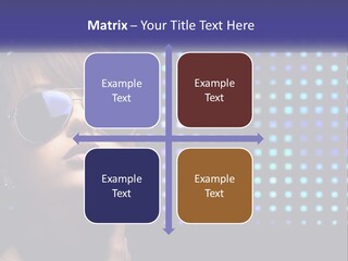 A Woman Wearing Sunglasses Is Posing For A Picture PowerPoint Template