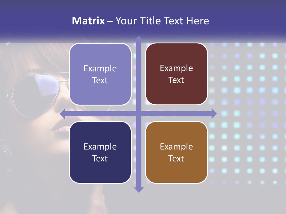 A Woman Wearing Sunglasses Is Posing For A Picture PowerPoint Template
