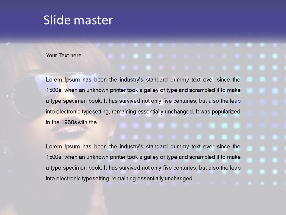 A Woman Wearing Sunglasses Is Posing For A Picture PowerPoint Template