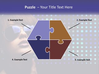 A Woman Wearing Sunglasses Is Posing For A Picture PowerPoint Template