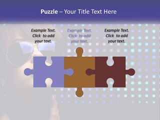 A Woman Wearing Sunglasses Is Posing For A Picture PowerPoint Template